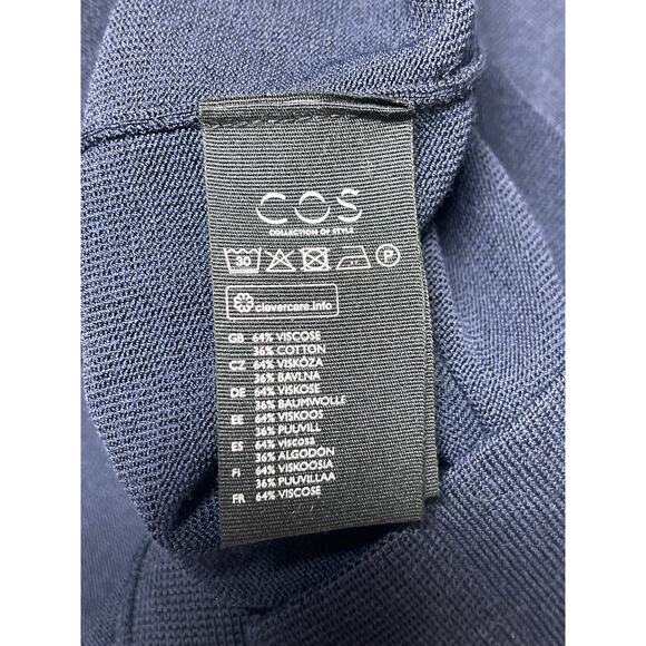 COS Women's Navy Blue Boat Neck Short Sleeve Knit Mini Shift Dress Size XS - Picture 4 of 4